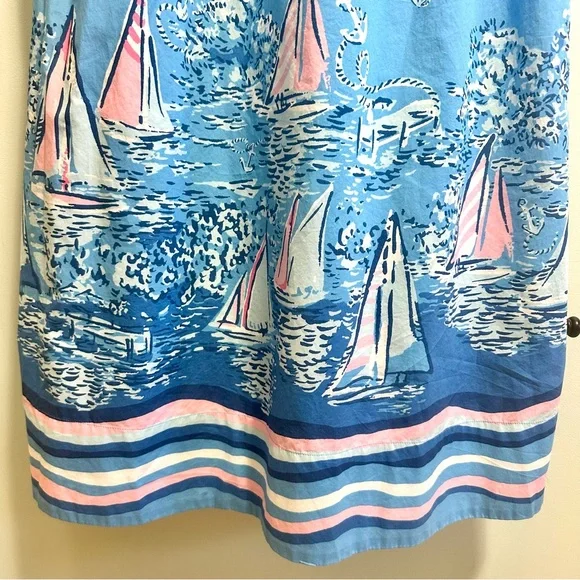 NWT Lilly Pulitzer Charlese cotton halter midi dress in Lunar blue, size 6 - Picture 5 of 11